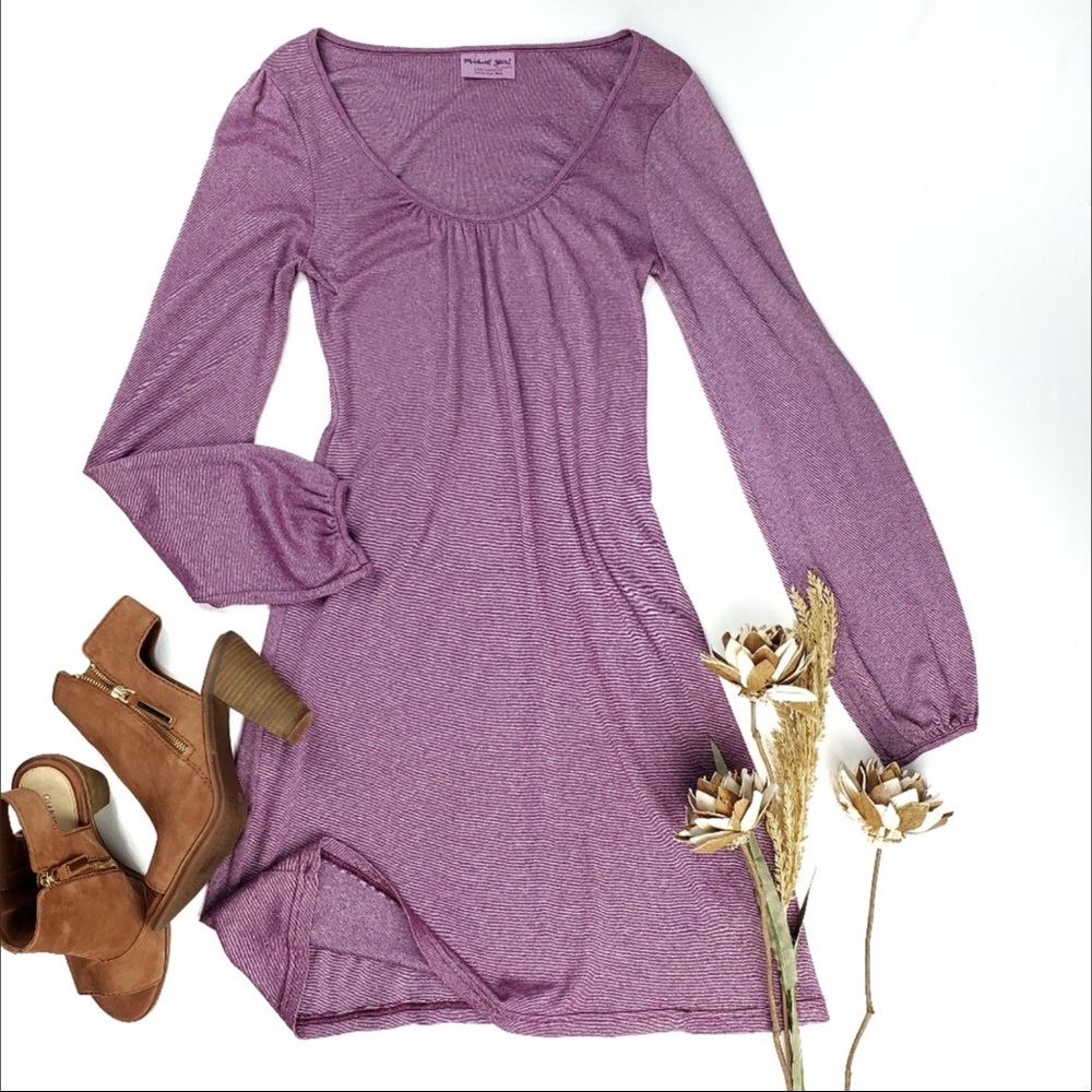 NEW Michael Stars Lavender Sparkly Tunic Dress 0S - Picture 3 of 8